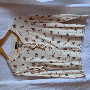 Floral Cream Long Sleeve Top